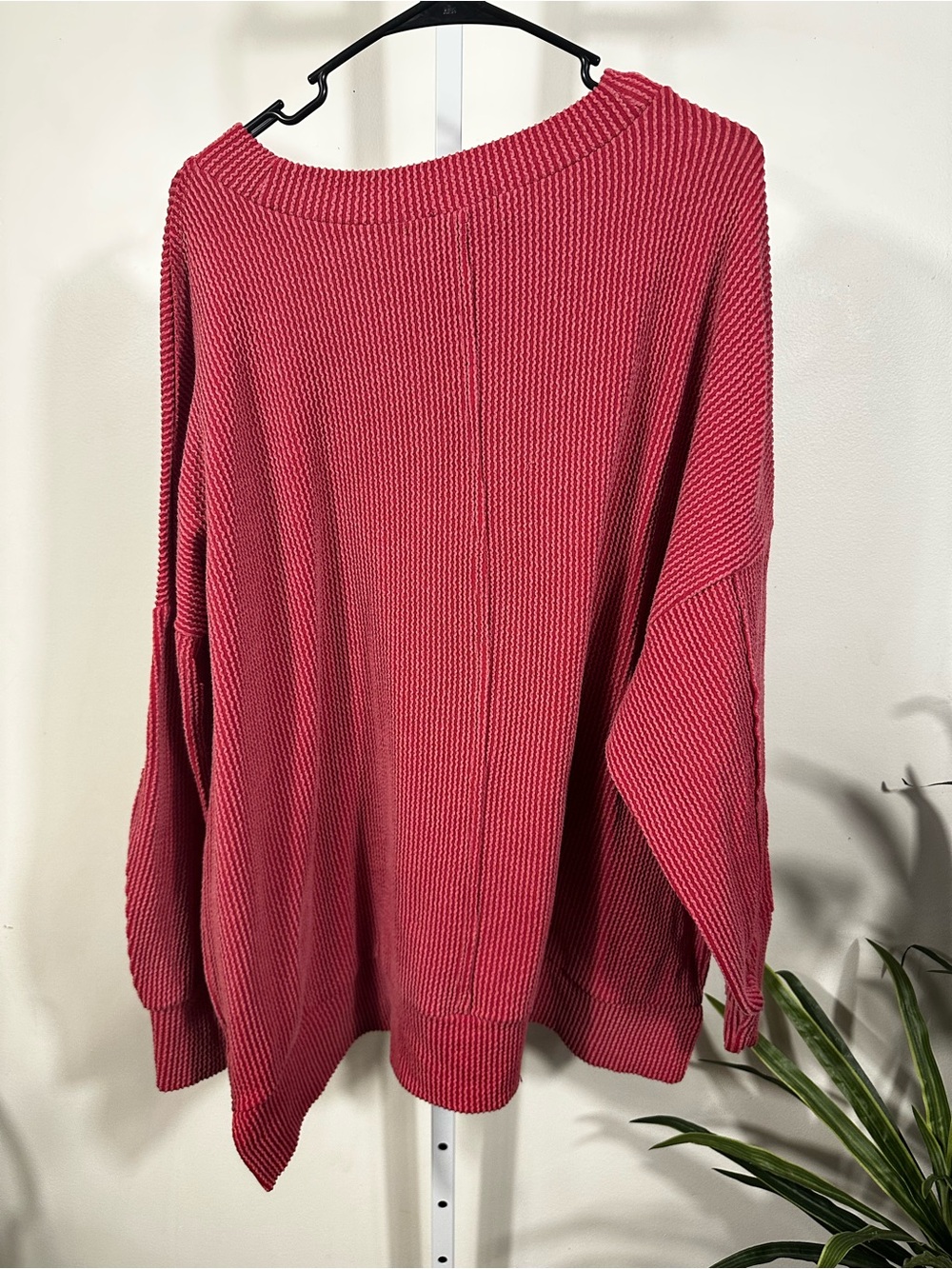 W210. Altar'd State Ribbed Crewneck Sweater in Raspberry - Picture 5 of 7
